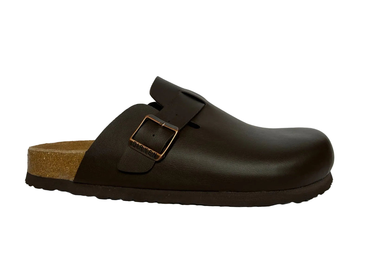 BIRKENSTOCK BOSTON SOFT FOOT BED - BROWN LEATHER