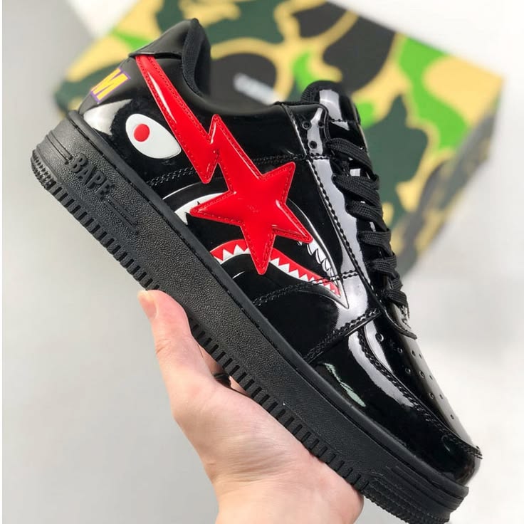 Bape Sta Low Shark - "Black/Red"