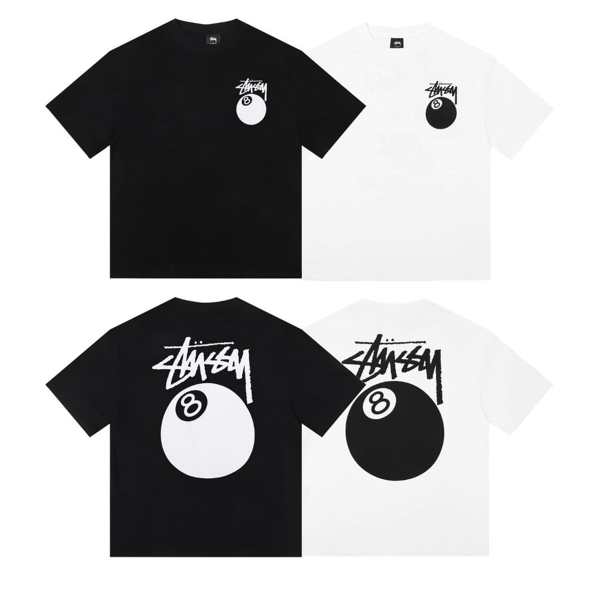 Stussy T-shirt - "Black/White"