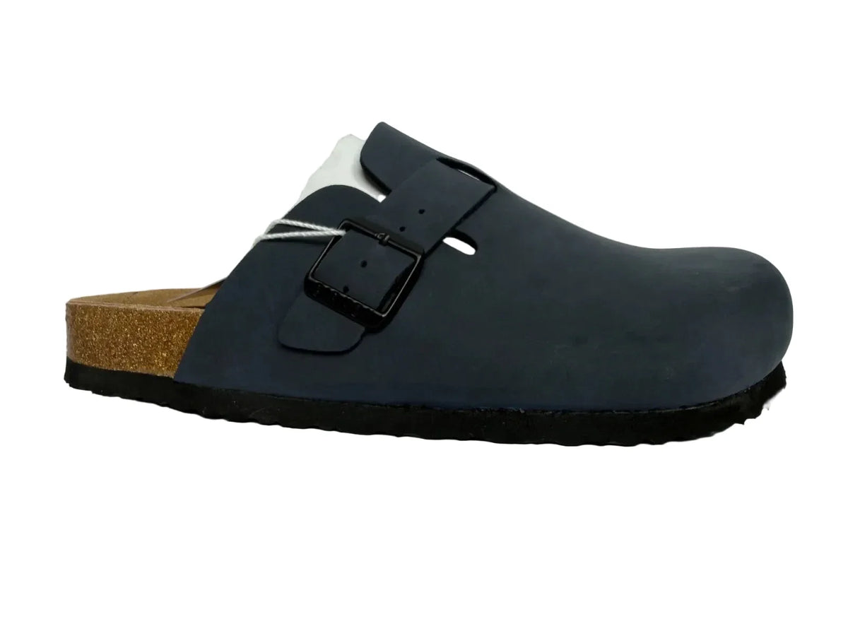 BIRKENSTOCK BOSTON SOFT FOOT BED - BLUE LEATHER