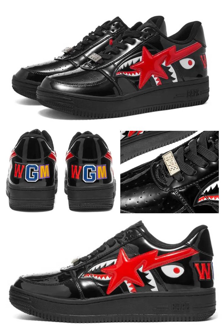 Bape Sta Low Shark - "Black/Red"