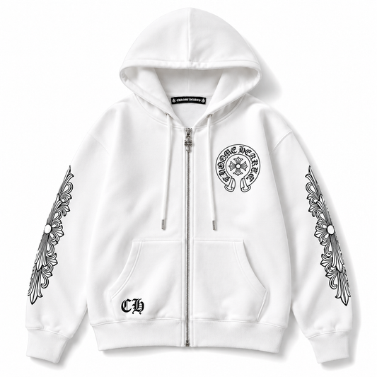 Chrome Hearts Zip Up Jacket - White