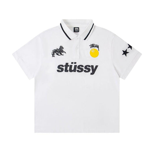Stussy Polo Shirt - "White/Black"