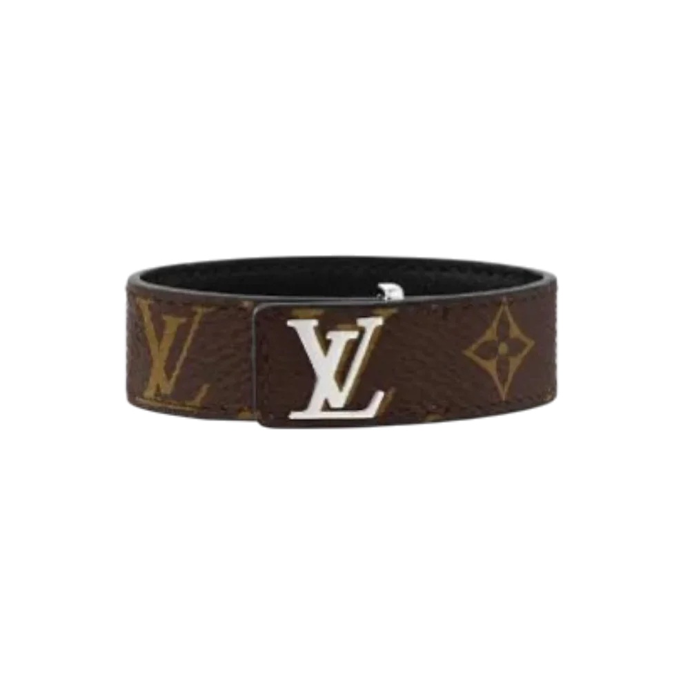 Louis Vuitton belt with monogram pattern on a white background
