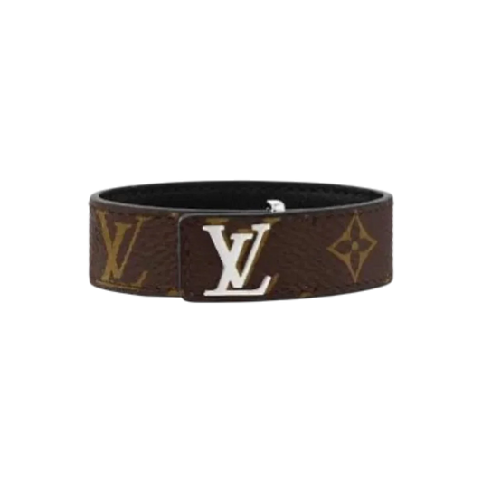 Louis Vuitton belt with monogram pattern on a white background