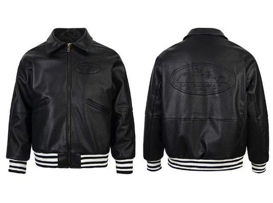 Corteiz Leather Jacket - Black