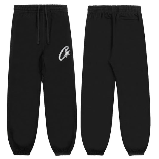 Corteiz C Star Appliqué Sweatpants - Black