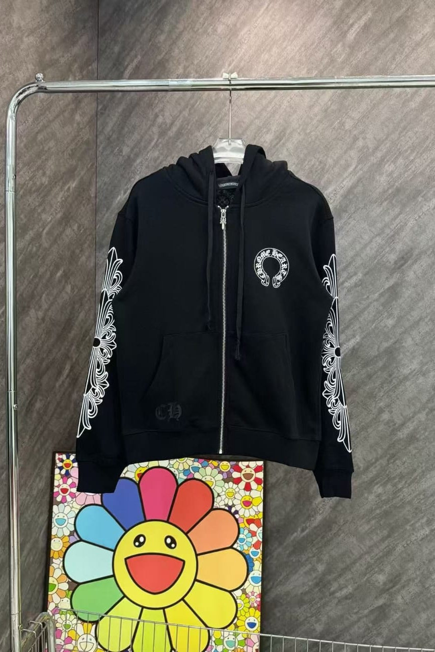 Chrome Hearts Zip Up Jacket - Black