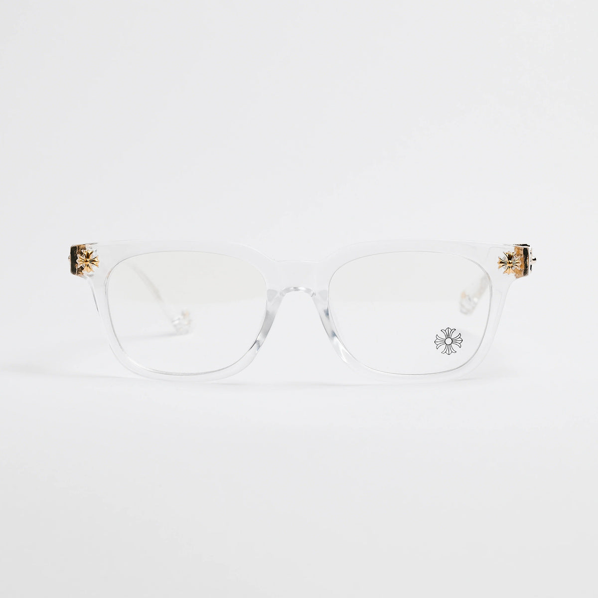 Clear Gold Chrome Hearts Glasses