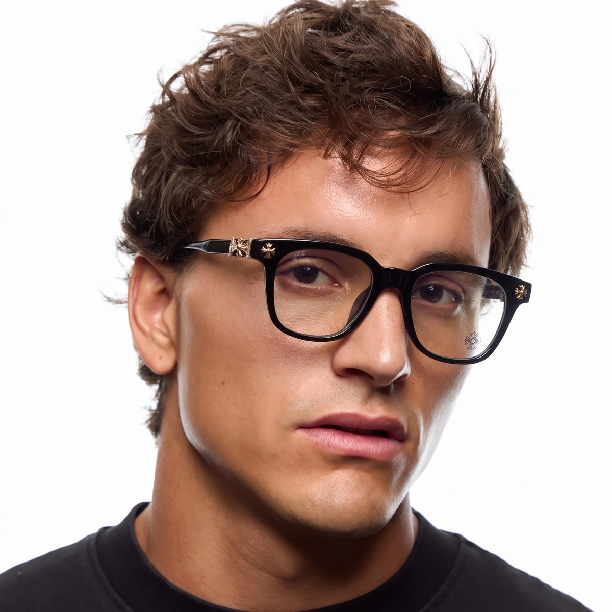 Black Gold Chrome Hearts Glasses