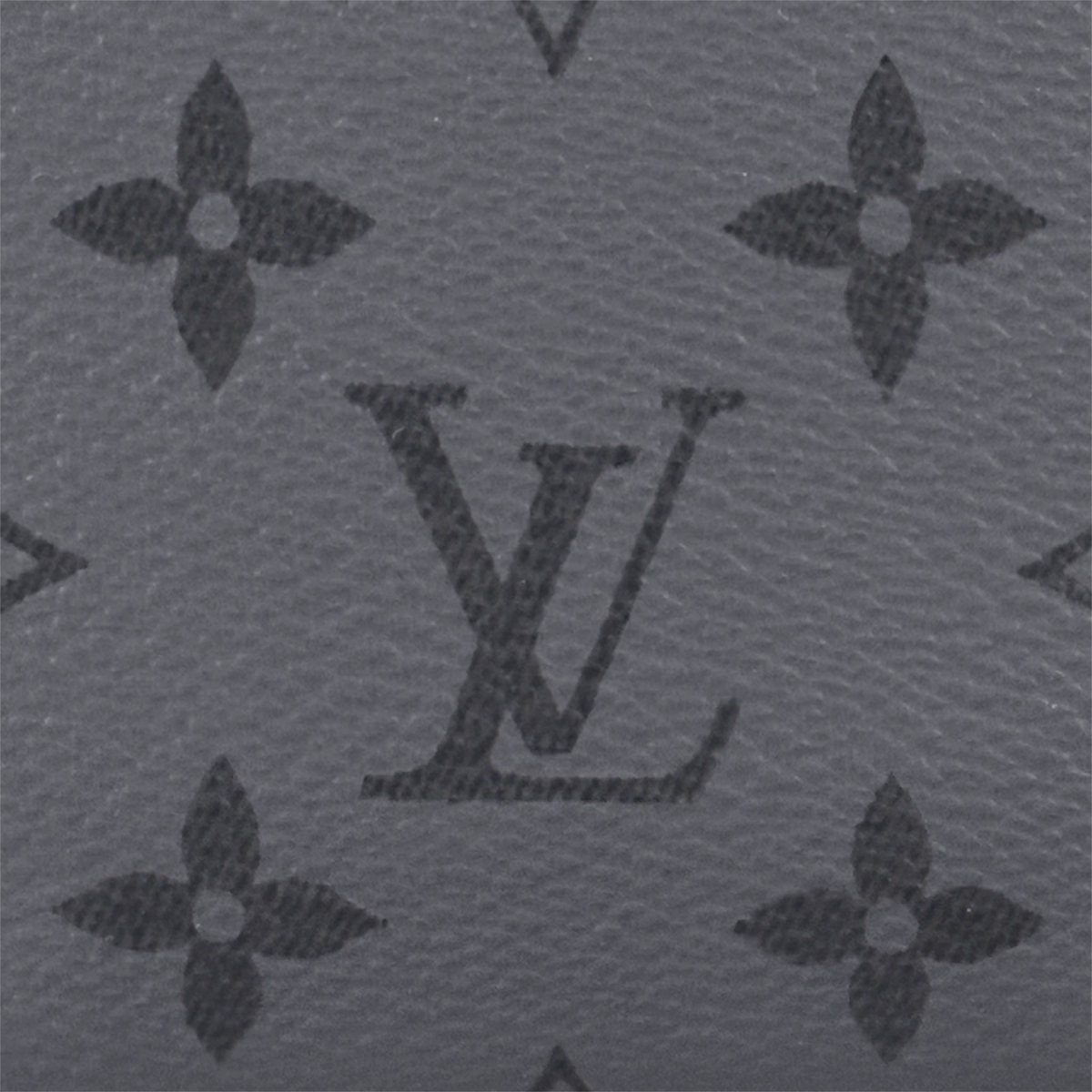 Louis Vuitton monogram pattern on a gray background