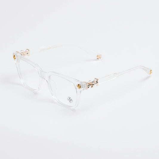 Clear Gold Chrome Hearts Glasses